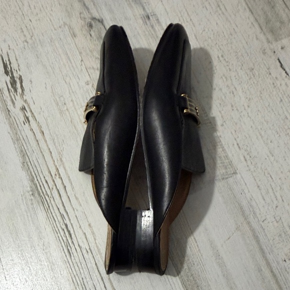 Tory Burch Amelia Black Leather Women's Loafers with Gold Accents Size 7.5 - Picture 9 of 15